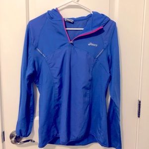 S Fleece Lined Windbreaker, Purple with Pink Zipper Detail, L